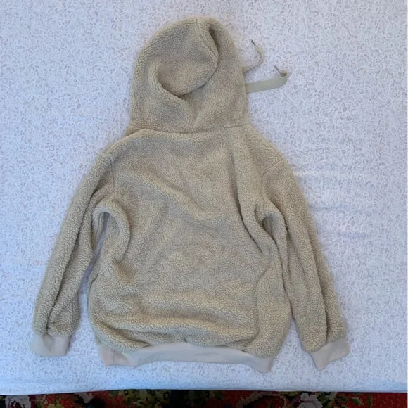 Men’s Beige/Khaki Brown Hoodie with Drawstring and Pockets Size S EUC - Picture 2 of 4